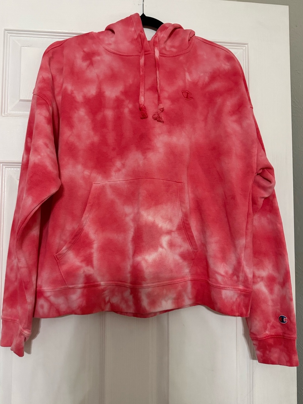 Champion Pink Tie-Dye Crewneck Hoodie